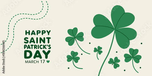 Green St Patrick's Day background featuring a floral clover pattern with shamrock leaves and luck butterfly vector art on a spring nature frame design

Would you like me to generate a similar descript