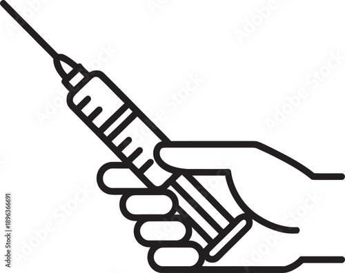hand holding a medical syringe