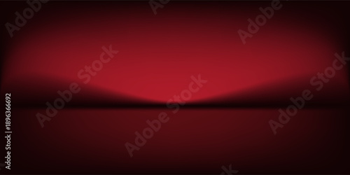 Abstract gradient podium background. Empty red 3D studio background. Clean scene for product presentation mockup template. eps 10