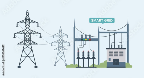 PowerLines and Towers Showcase SmartGrid Infrastructure for Modern Transmission Technology in Energy Management
