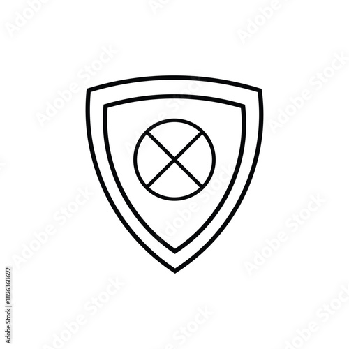 Shield with X Icon Security Disabled Protection Blocked Line Symbol Free Download Shield with X Icon Security Disabled Protection Blocked Line Symbol - GFXLoad