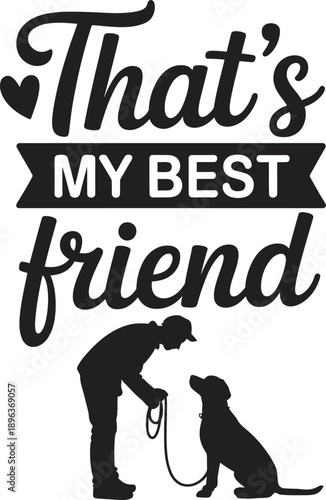 man and dog friendship design