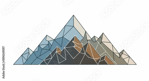 Geometric Mountain Range Abstract Art.