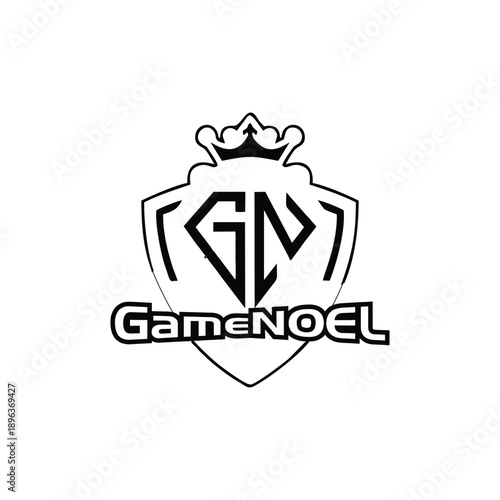 GameNOEL Esports Gaming Logo with Shield and Crown Emblem