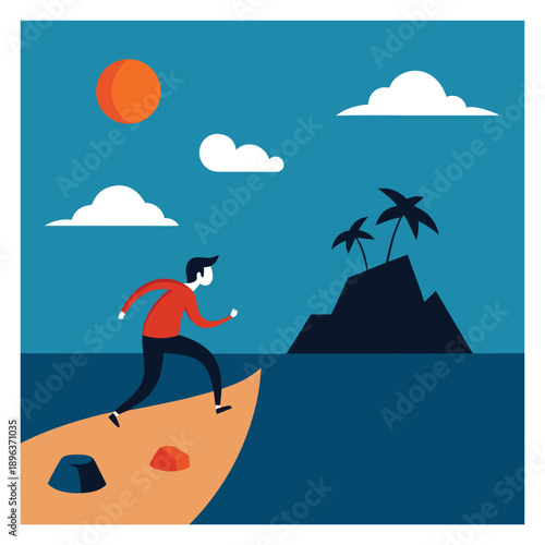 man on the beach