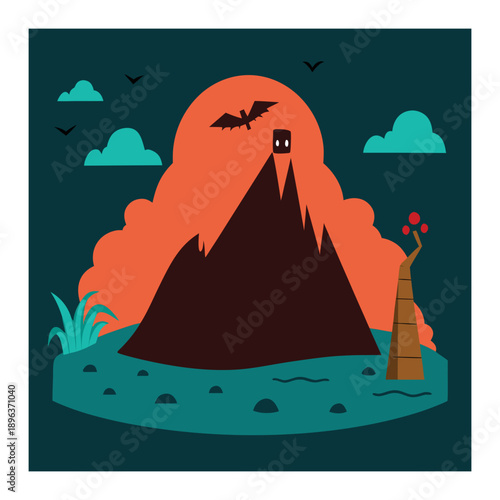 mountain landscape vector illustration