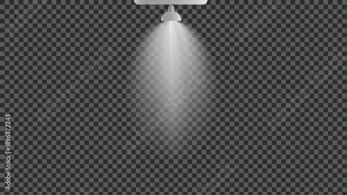 Modern Ceiling Spotlight Light Beam Effect Vector with Transparent Background