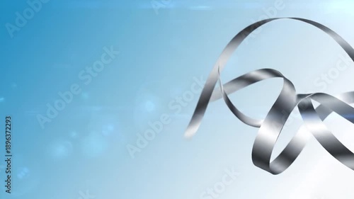 Silver Ribbon Against Blue Gradient Background