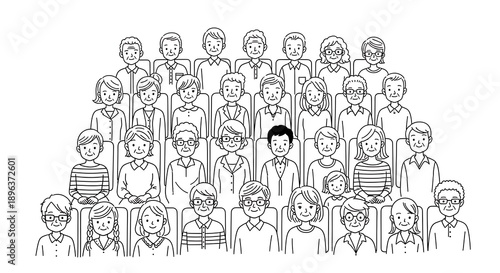 Black Man Standing Out in Crowd of People