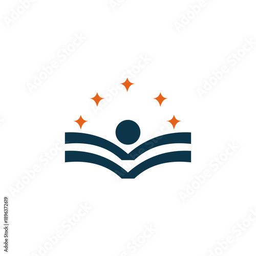 book art illustration logo design concept