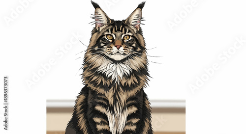 Majestic Maine Coon Cat Portrait with Striking Features.