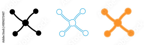 Molecular structure icons in different colors