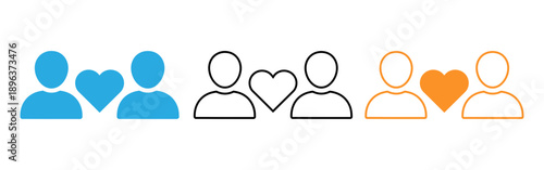 Simple icons of two people and a heart