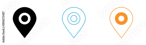Free Download Map pin icons in black blue and orange - GFXLoad
