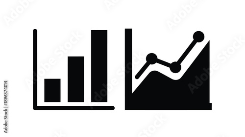 graphical data representation with bar and line charts a striking silhouette