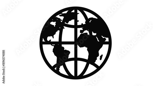 a black globe design with a grid structure showcasing global connections silhouette