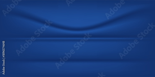 abstract premium dark blue luxury fabric crumpled cloth texture wave shadow soft background with space for text. vector illustration