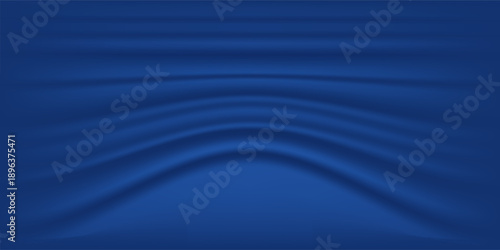 abstract premium dark blue luxury fabric crumpled cloth texture wave shadow soft background with space for text. vector illustration
