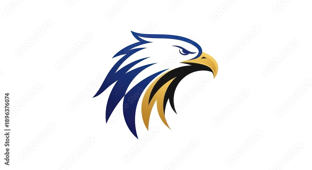 Obraz premium Stylized eagle head illustration against a white background for design