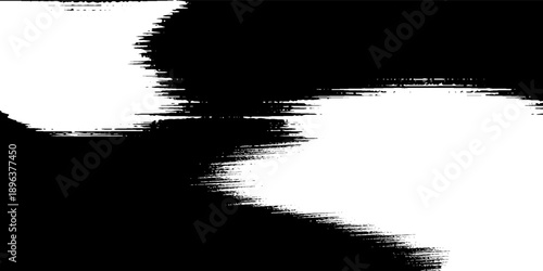 Abstract digital art with bold symmetrical brush strokes, deep blue and bright cyan color palette, rough textured edges like digital paint smears,