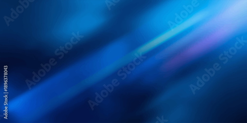 A flowing blue abstract background features a soft glow of light rays and motion waves, blending dark textures with purple energy to create a dynamic wallpaper design