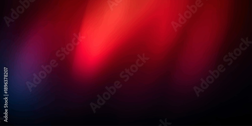 A vibrant vector illustration features a blue wave of energy and light rays that glow against a dark black space backdrop, creating a motion loop pattern with a red shine and artful texture