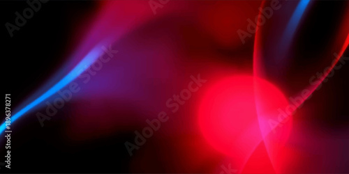 Abstract colorful background featuring glowing blue and red lines in motion with a bright light shine and dark space texture design