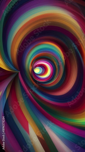Vivid Swirling Tunnel Hallucinative Animation. Infinite Loop, Seamless morphing loop video
