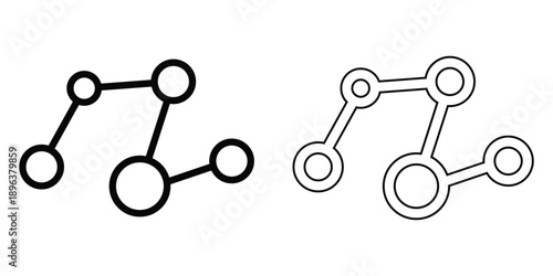 Molecular Structure & Chemical Compound Icon Set – DNA, Nanotechnology & Molecule Vector Collection, Isolated on White for Science & Research