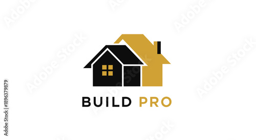Build Pro Logo Design Featuring Two Houses.