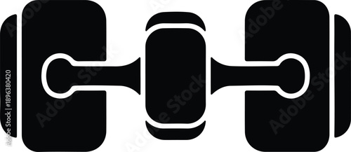 Silhouette barbell weight lifting equipment exercise fitness workout vector illustration