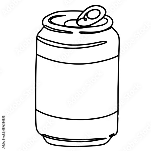 Minimalist Soda Can Line Art Illustration