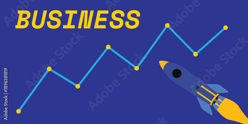 Rocket background and investment and financial charts. Investment and business background