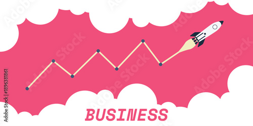 Rocket background and investment and financial charts. Investment and business background