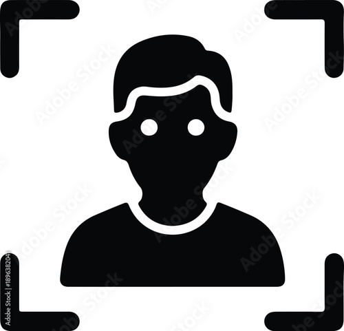 Silhouette of a person recognized within focus frame illustration vector