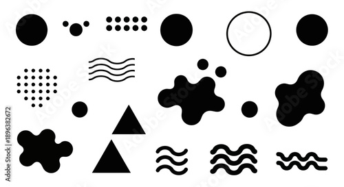 Abstract geometric and organic shapes collection for modern graphic design elements