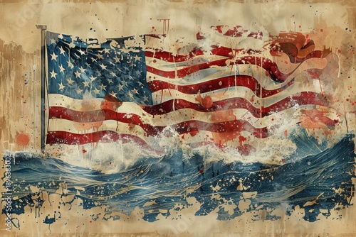 American Wave Flag