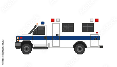 Pixel ambulance set, emergency ambulance, medical transport, emergency vehicle, hospital rescue service, urgent care response, paramedic transport, lifesaving service, emergency healthcare, city ambul