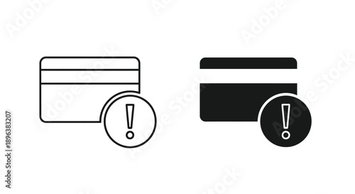 Payment card warning icons showing different design styles for alerts