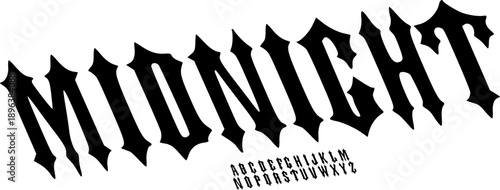 Classic Blackletter Font Alphabet - Bold Gothic Display Typeface with Clean Sharp Edges for Luxury Streetwear Branding, Vintage Tattoo Art, Retro Apparel Design, and Modern Urban Logotypes