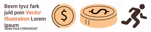 Financial planning, wealth management, investment, fraud, currency exchange, and transactions. Dollar signs and a running figure. Financial planning and wealth management concepts