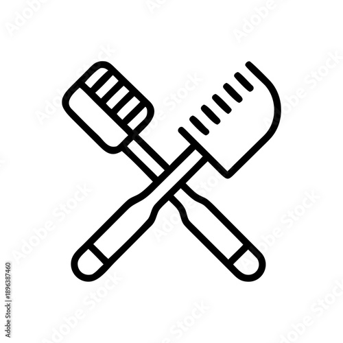 Toothbrush and Comb Icon