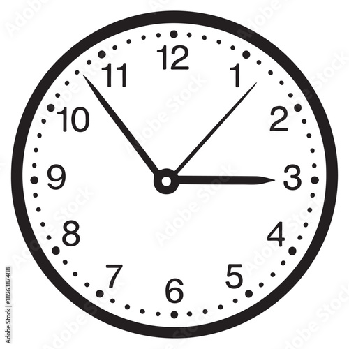 Clock showing 3 o clock with simple design