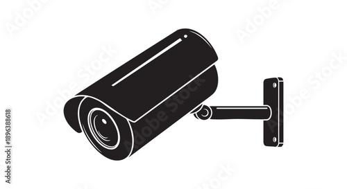 CCTV Security Monitoring System Icon, Minimalist Design