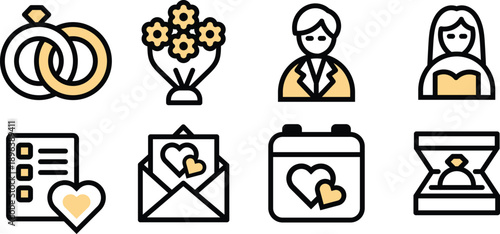 Bed, dress, wedding cake, wedding invitation for Modern Web Design, Mobile Interfaces, and Digital Resources