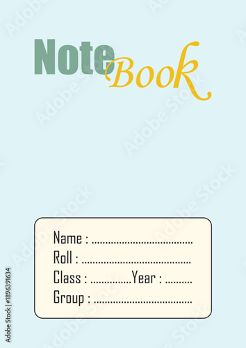 Simple Notebook Cover with Student Information Fields