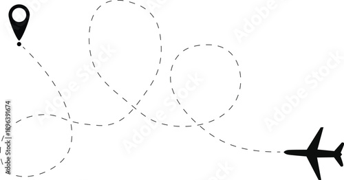 Airplane Flight Path to Destination