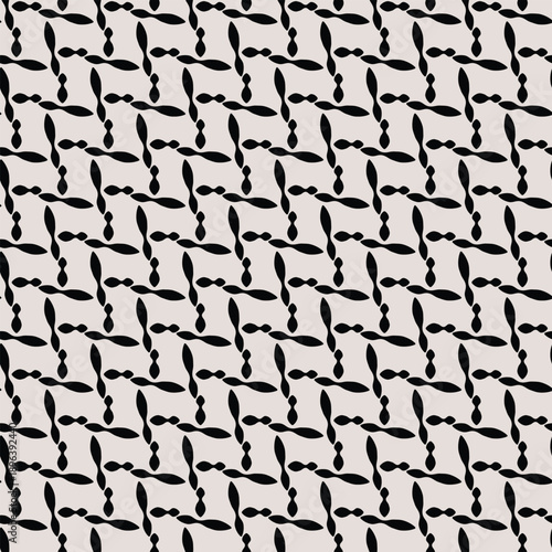 Abstract pattern featuring black figures on a light background, creating a dynamic visual rhythm.