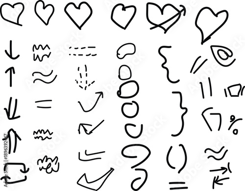 Vector graphics symbols and shapes illustration