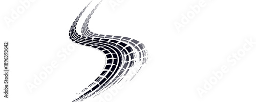 Vector Print Textured Tire Track . Design Element . Car tread silhouette .